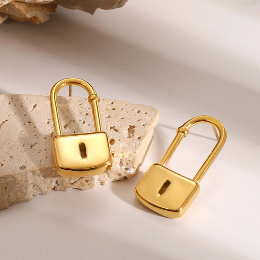 Lock-Shaped Personalized Earrings