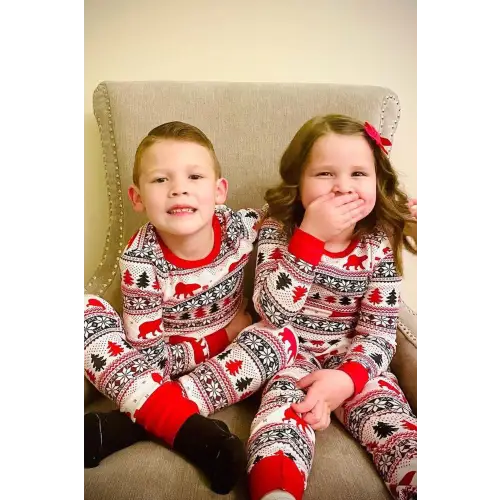 Cozy Matching Christmas Long Sleeve Jumpsuits for Babies Multicolor