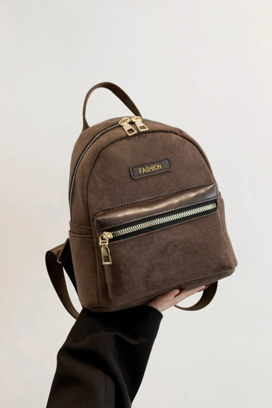 Stylish Suede Adjustable Strap Backpack
