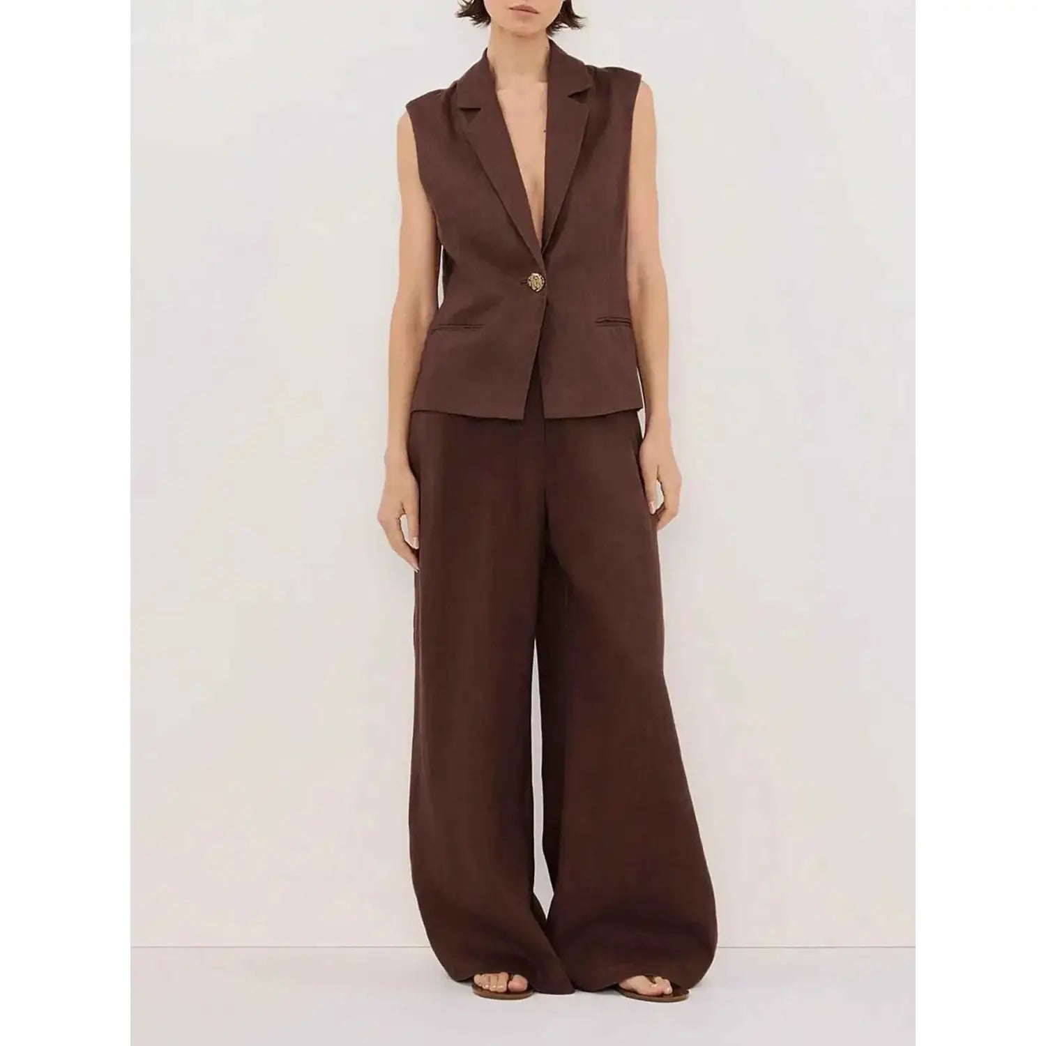 Cotton Linen Blend Two-Piece Set