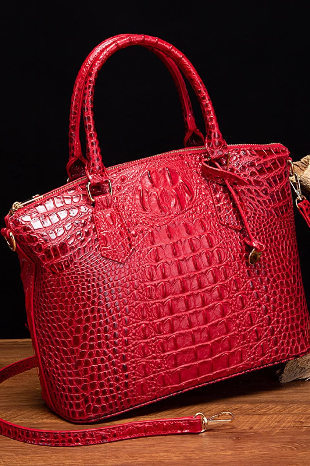Stylish Crocodile-Pattern Leather Handbag
