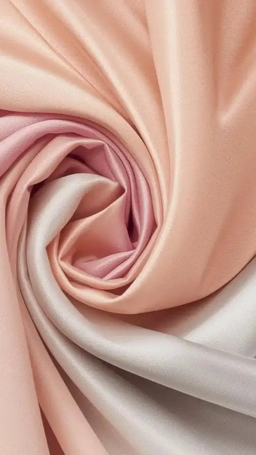 Close-up of pink and white fabric swirled together