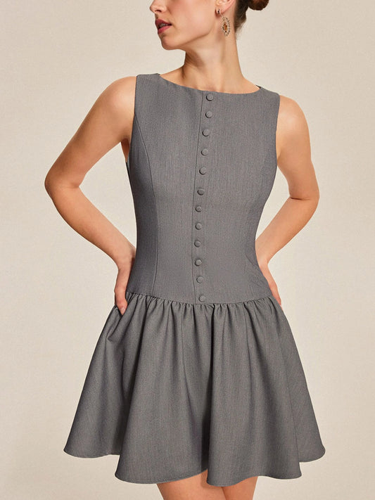 Flared Gray Dress