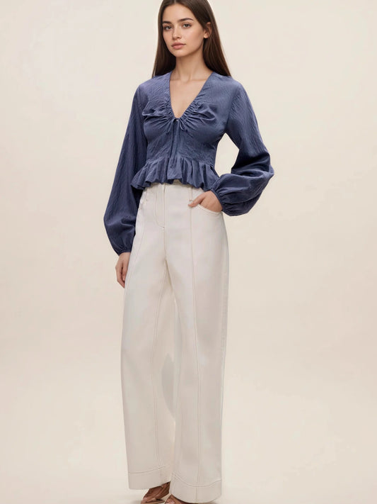 Premium Stretch Peplum Blouse for Effortless Style and Comfort