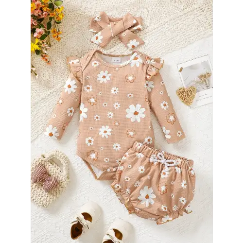 Adorable Daisy Bow Headband for Stylish Baby Girls' Clothing Apricot