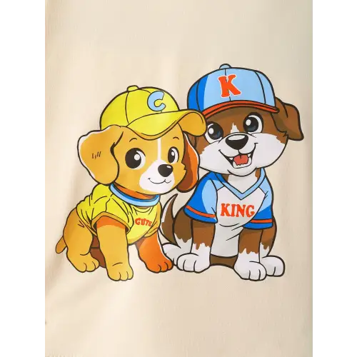Adorable Dog Short Sleeve Hoodie Outfit for Babies and Toddlers