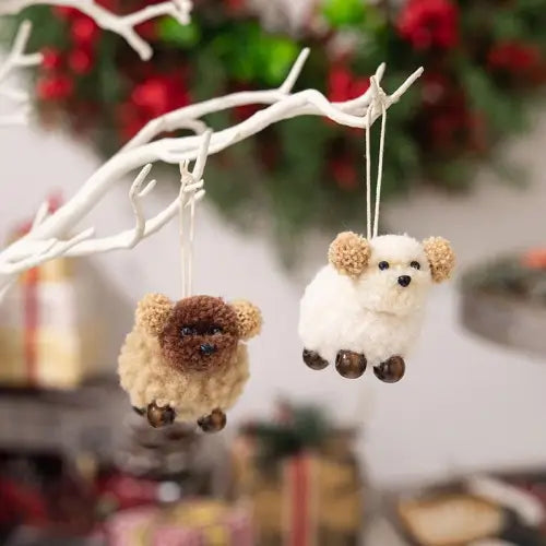 Fuzzy Hanging Ornament Set Multi One Size