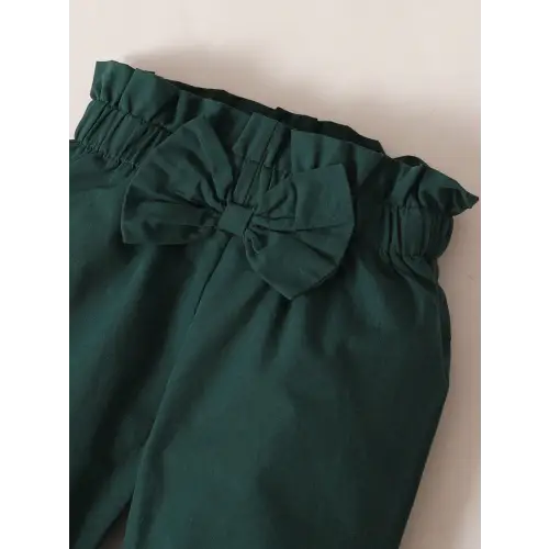 Green & White Ruffled Toddler Set