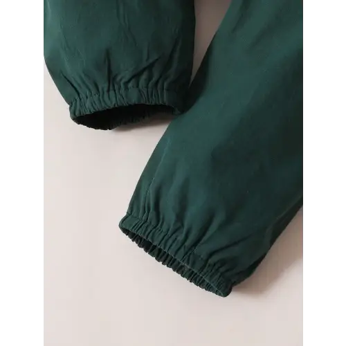 Green & White Ruffled Toddler Set