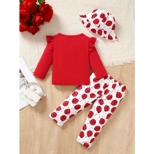 Adorable Ladybug Sun Hat and Outfit Set for Babies and Toddlers