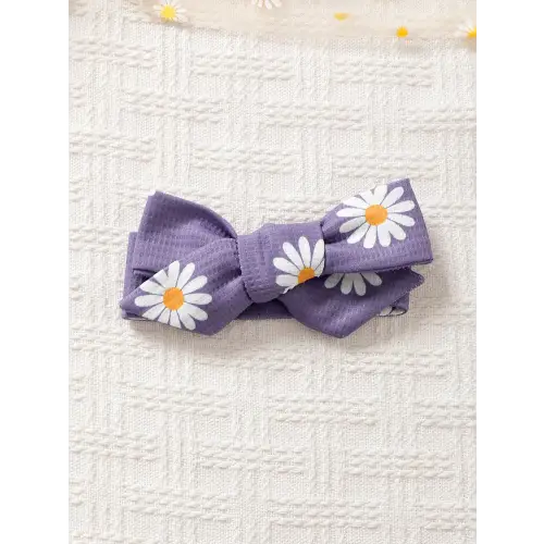 Adorable Purple Daisy Romper Set for Baby Girls