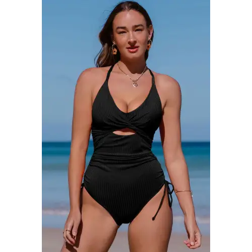 Alluring Spaghetti Strap One-Piece Swimwear with Romantic Cutouts