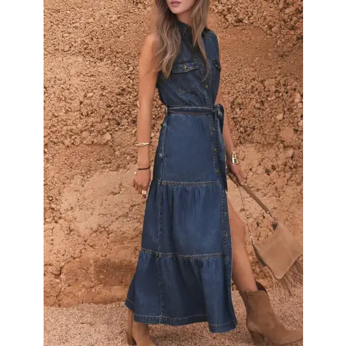 Beautiful Tiered Belted Dress
