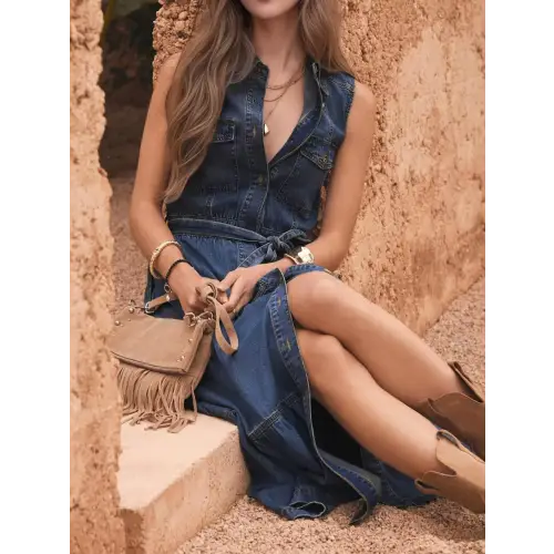 Beautiful Tiered Belted Dress
