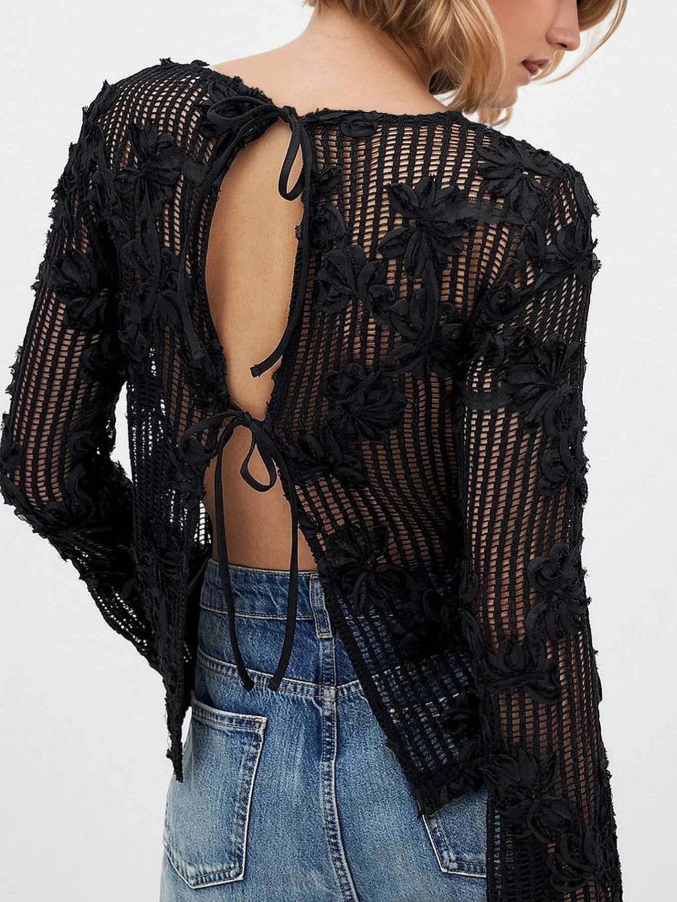 Beautiful Lace Tied Backless Blouses