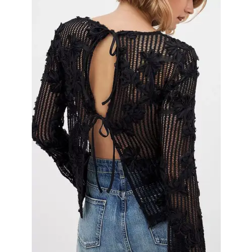 Beautiful Lace Tied Backless Blouses