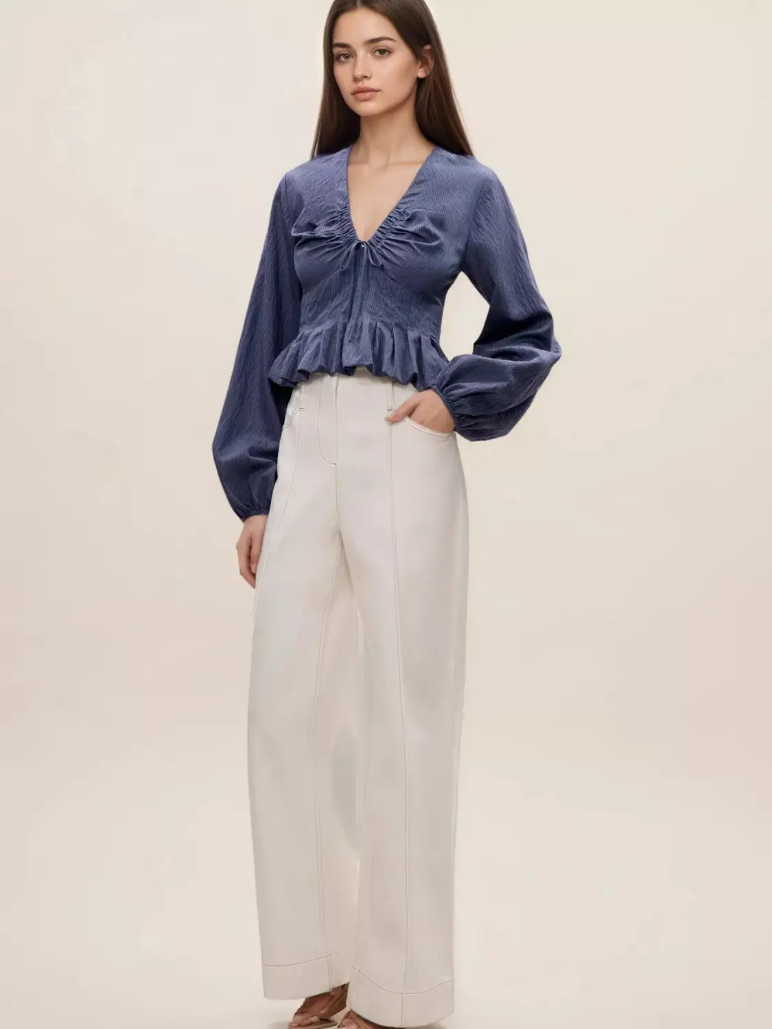 Premium Peplum Stretch Blouse