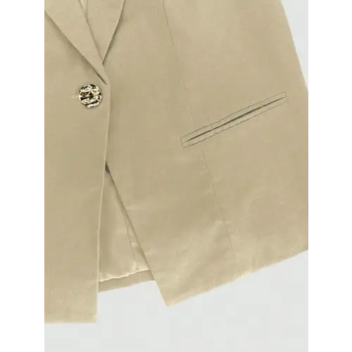 Buttoned Pocketed Cotton-Linen Set