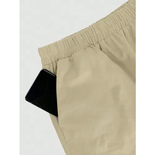Buttoned Pocketed Cotton-Linen Set