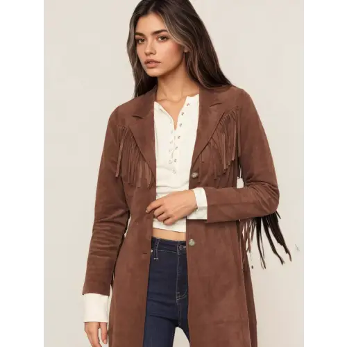 Beloved Fringe Brown Coats