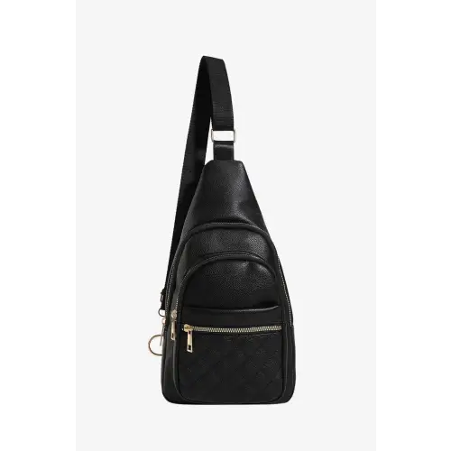 Sleek Black Leather Sling Bag
