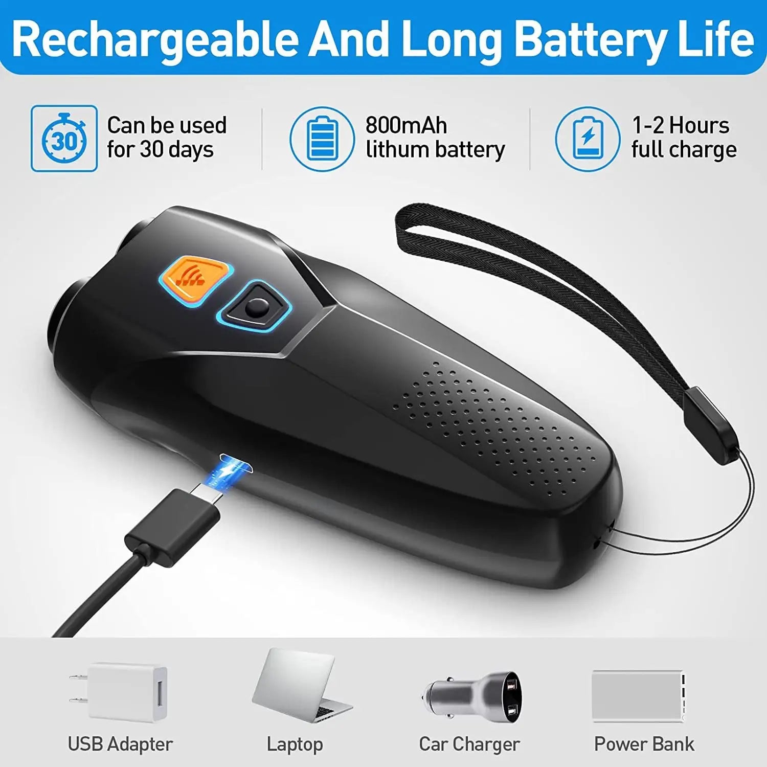 USB Rechargeable Dual-Head Ultrasonic Dog Repeller - High-Power Anti-Bark Device