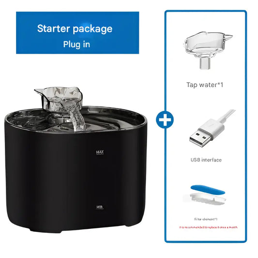 Version Automatic Pet Drinking Fountain for Cats & Dogs - Filtered Flowing Water