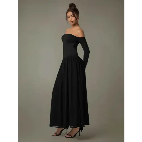 Elegant Soft Bodycon Dress Black