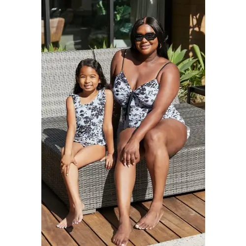Marina West's Côte d'Azur Bloom Swimsuit Black Roses on Sky
