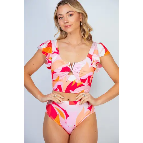 Blooming Beauty White Birch Floral Two Piece Swim Set