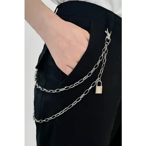 Iron Chain Belt Silver One Size