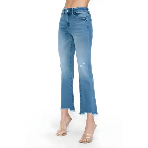 Raw Mid-Rise Crop Jeans