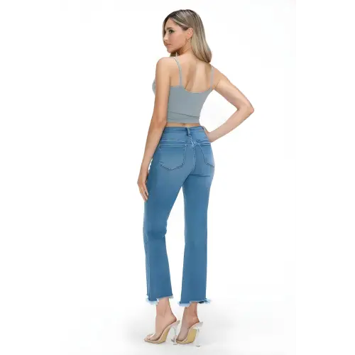 Raw Mid-Rise Crop Jeans