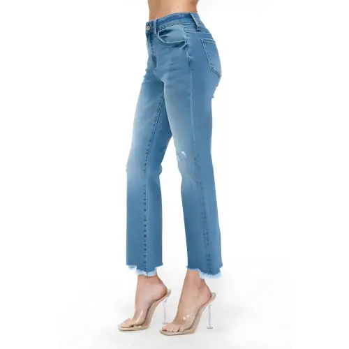 Raw Mid-Rise Crop Jeans