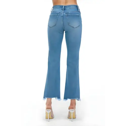 Raw Mid-Rise Crop Jeans