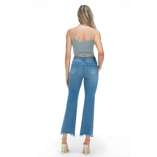Raw Mid-Rise Crop Jeans