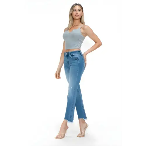 Raw Mid-Rise Crop Jeans