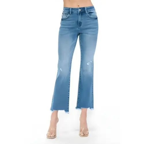 Raw Mid-Rise Crop Jeans Medium