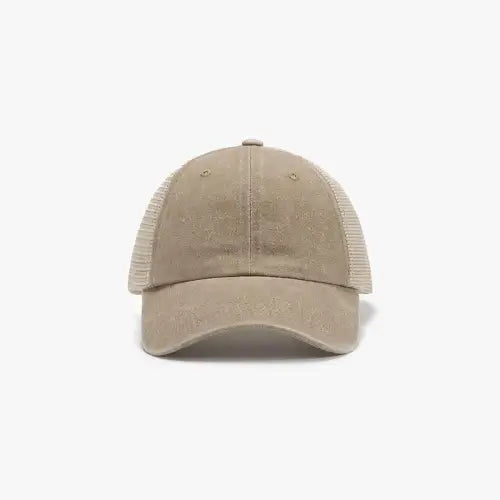 Breathable Mesh Baseball Cap Tan One Size