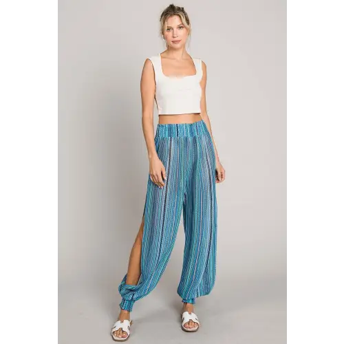 Liberal Striped Pants Aqua