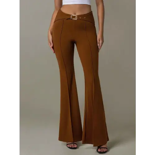 Soft Belted Fabric Trousers