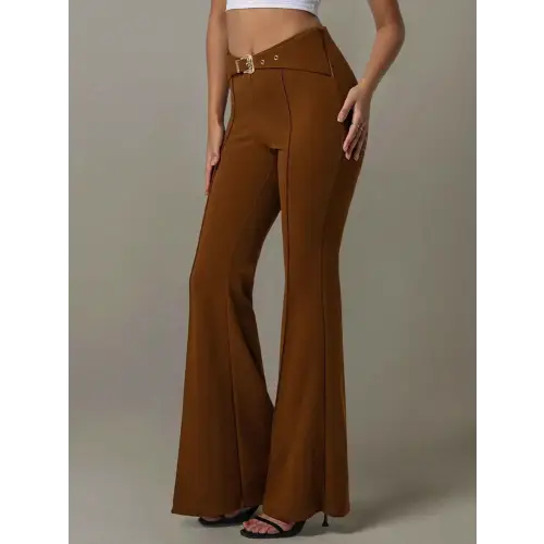 Soft Belted Fabric Trousers