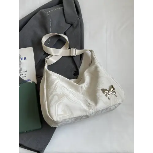 Butterfly Charm Leather Adjustable Strap Shoulder Bag