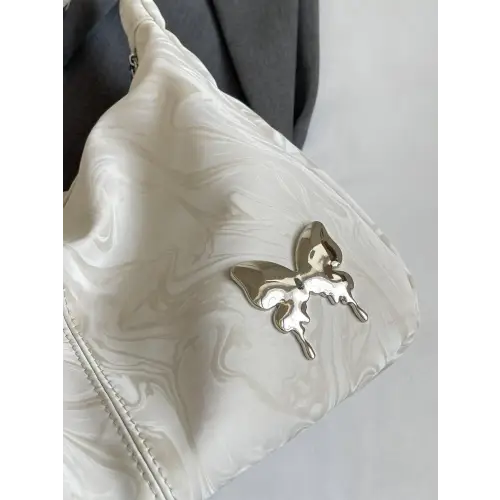 Butterfly Charm Leather Adjustable Strap Shoulder Bag