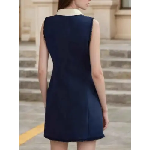 Stretch Comfort Dark Blue Dress