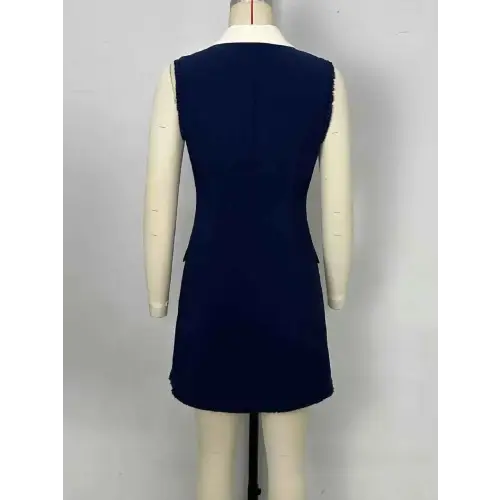 Stretch Comfort Dark Blue Dress