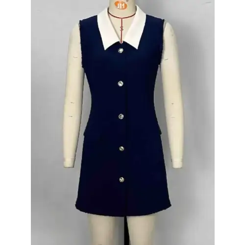 Stretch Comfort Dark Blue Dress