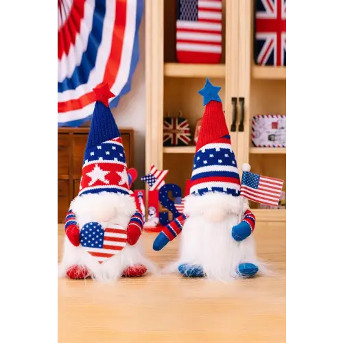 Independence Day Knit Gnomes Red Blue One Size