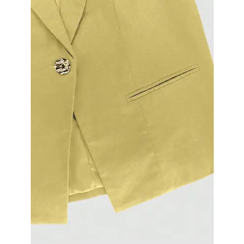 Buttoned Pocketed Cotton-Linen Set