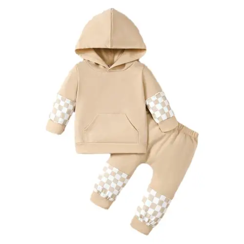 Cozy Checkered Sweatshirt & Pants Set